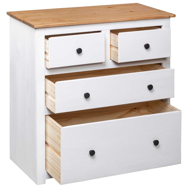 vidaXL Sideboard White 80x40x83 cm Pinewood Panama