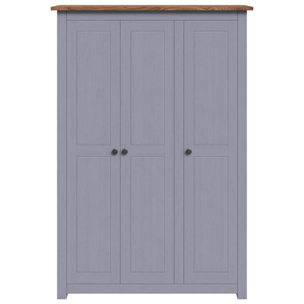 vidaXL Wardrobe 3-Door Grey 118×50×171.5 cm Pine Panama Series