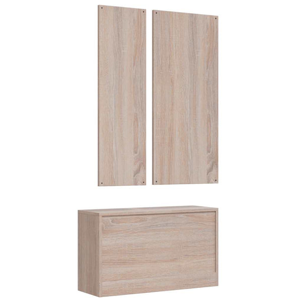 vidaXL Wardrobe 3-Door Grey 118×50×171.5 cm Pine Panama Series
