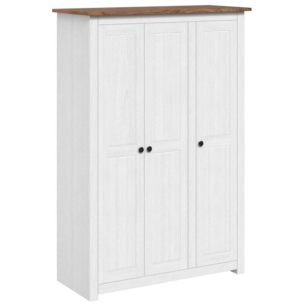 vidaXL Wardrobe 3-Door White 118x50x171.5 cm Pine Panama Series