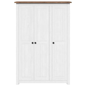vidaXL Wardrobe 3-Door White 118x50x171.5 cm Pine Panama Series