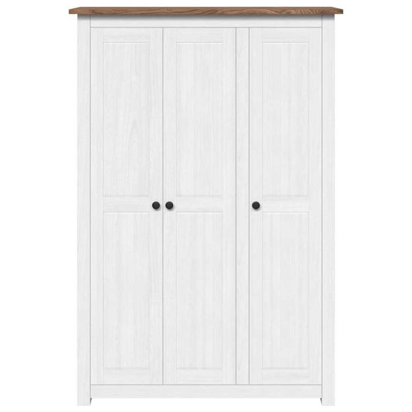 vidaXL Wardrobe 3-Door White 118x50x171.5 cm Pine Panama Series
