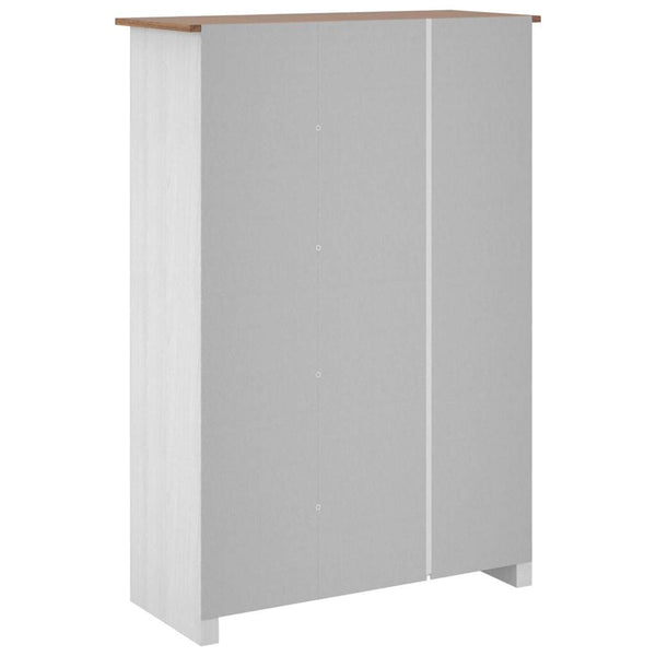 vidaXL Wardrobe 3-Door White 118x50x171.5 cm Pine Panama Series