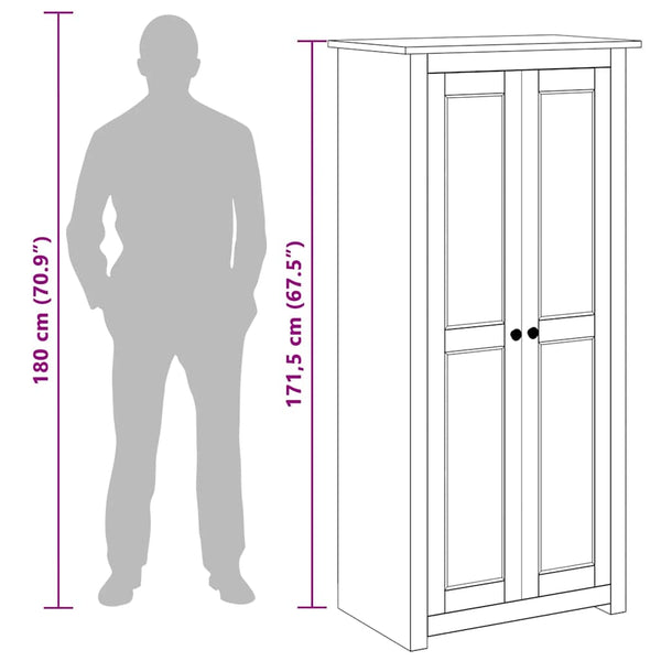 vidaXL Wardrobe 80x50x171.5 cm Pine Wood Panama