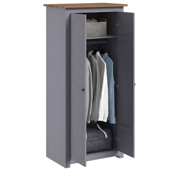 vidaXL Wardrobe Grey 80x50x171.5 cm Pinewood Panama