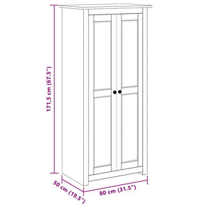 vidaXL Wardrobe Grey 80x50x171.5 cm Pinewood Panama