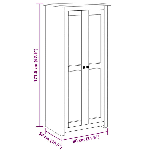 vidaXL Wardrobe Grey 80x50x171.5 cm Pinewood Panama