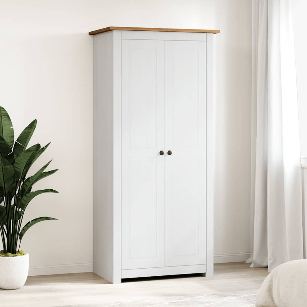 vidaXL Wardrobe White 80x50x171.5 cm Solid Pine Panama Series