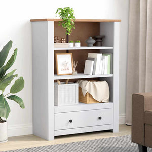 vidaXL Bookshelf White 80 x 35 x 110 cm Solid Panama Pine Wood
