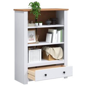 vidaXL Bookshelf White 80 x 35 x 110 cm Solid Panama Pine Wood