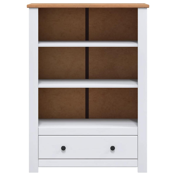 vidaXL Bookshelf White 80 x 35 x 110 cm Solid Panama Pine Wood