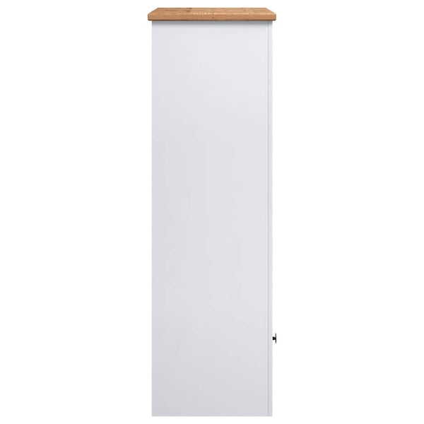 vidaXL Bookshelf White 80 x 35 x 110 cm Solid Panama Pine Wood