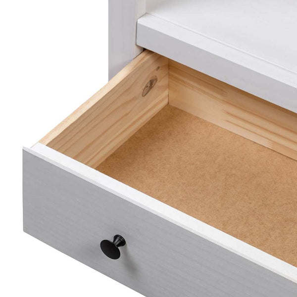 vidaXL Bookshelf White 80 x 35 x 110 cm Solid Panama Pine Wood