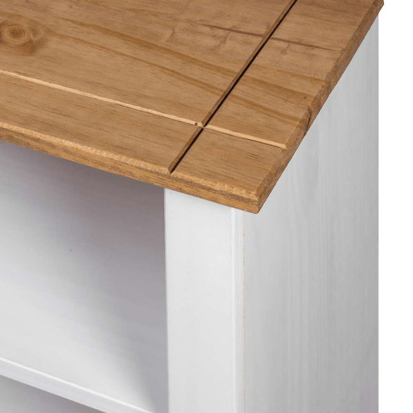 vidaXL Bookshelf White 80 x 35 x 110 cm Solid Panama Pine Wood