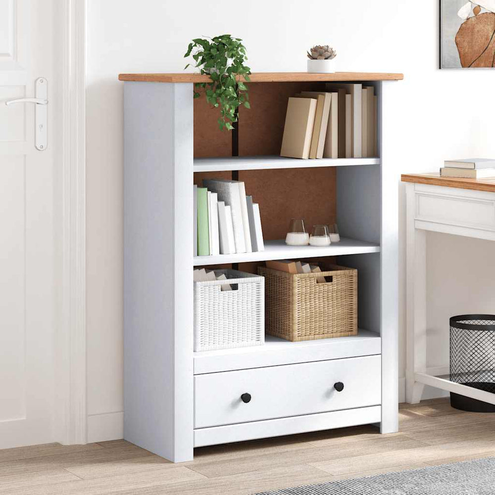 vidaXL Bookshelf White 80 x 35 x 110 cm Solid Panama Pine Wood