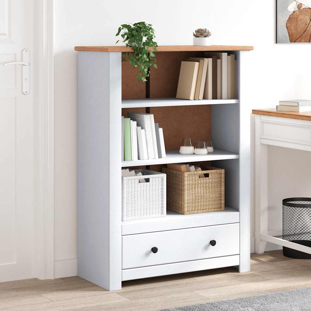 vidaXL Bookshelf White 80 x 35 x 110 cm Solid Panama Pine Wood