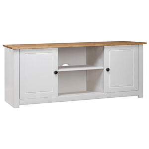 vidaXL TV Cabinet White 120x40x50 cm Solid Panama Pine Wood