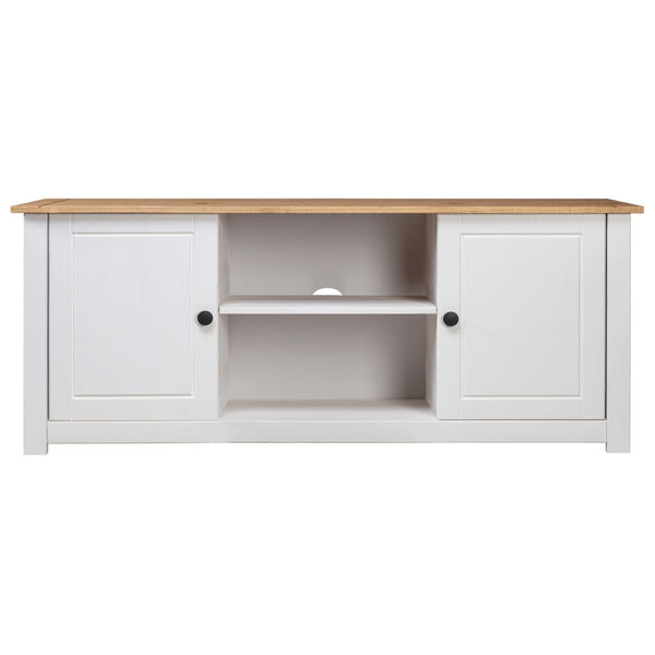 vidaXL TV Cabinet White 120x40x50 cm Solid Panama Pine Wood