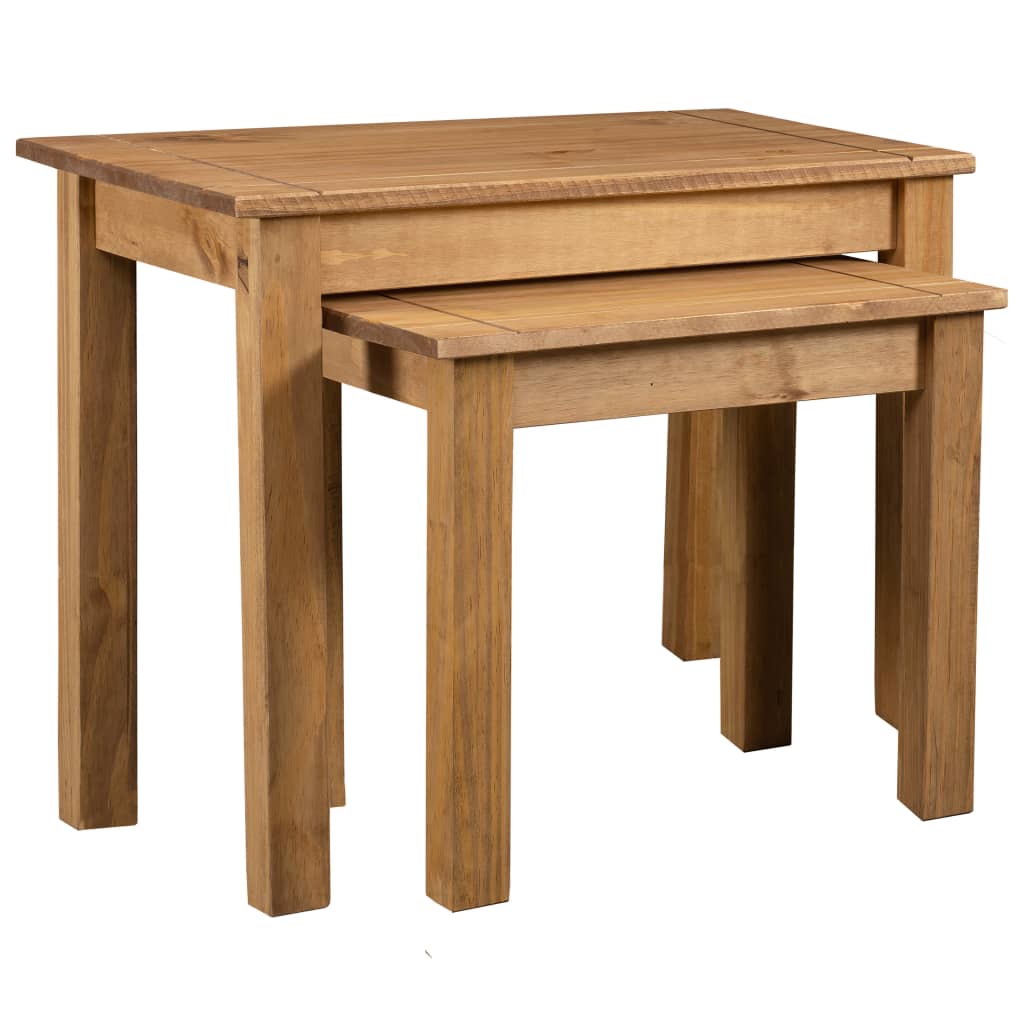 vidaXL Nesting Tables 2 pcs Solid Pinewood Panama