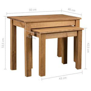 vidaXL Nesting Tables 2 pcs Solid Pinewood Panama