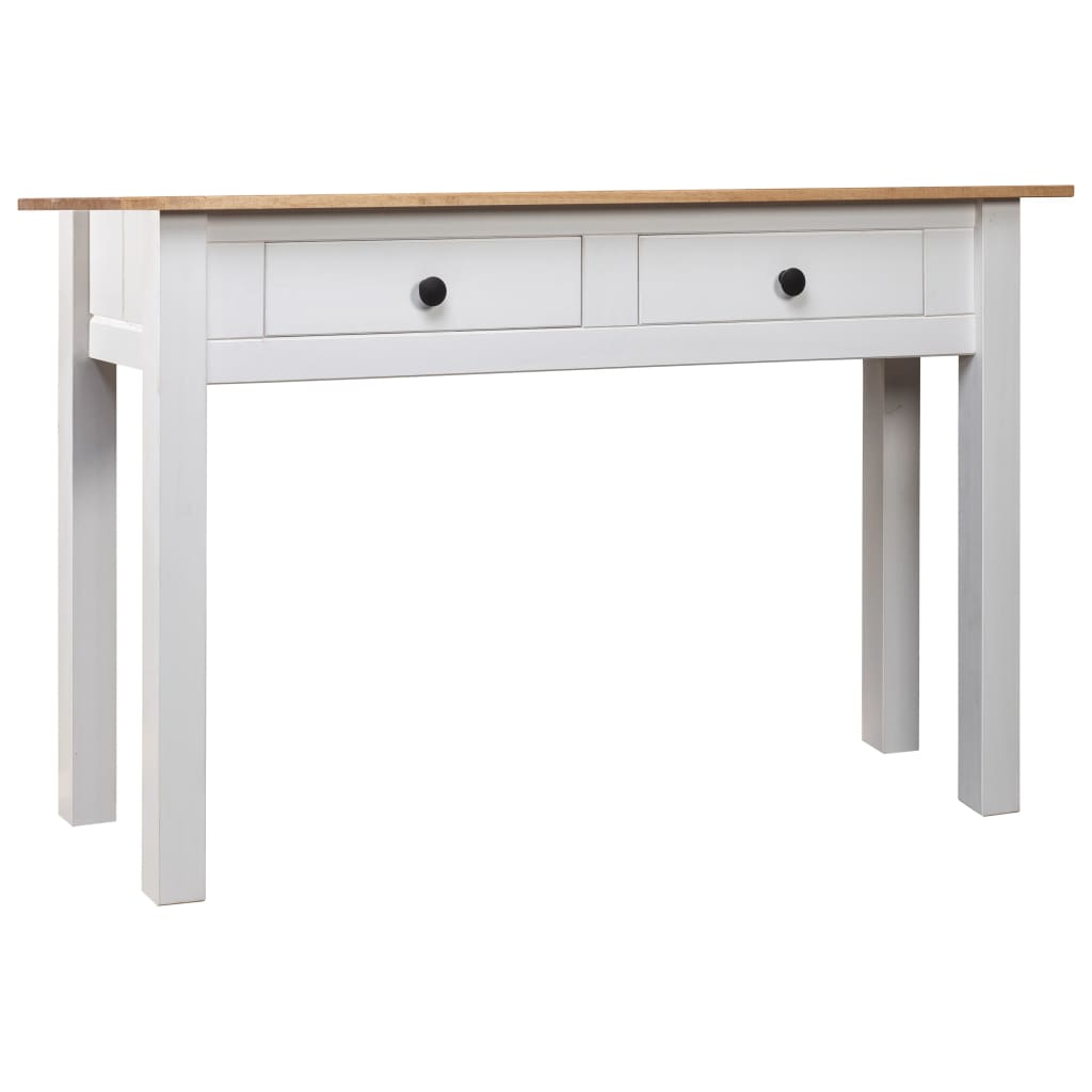 vidaXL Console Table White 110x40x72 cm Pine Wood Panama