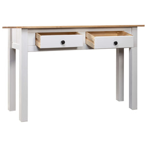 vidaXL Console Table White 110x40x72 cm Pine Wood Panama