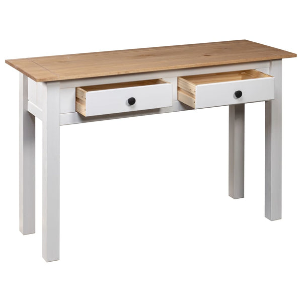 vidaXL Console Table White 110x40x72 cm Pine Wood Panama