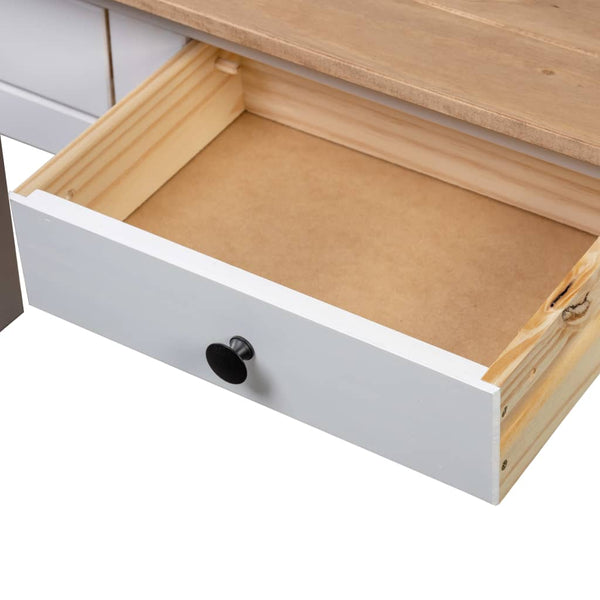 vidaXL Console Table White 110x40x72 cm Pine Wood Panama