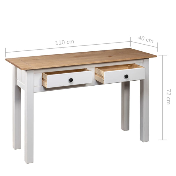 vidaXL Console Table White 110x40x72 cm Pine Wood Panama