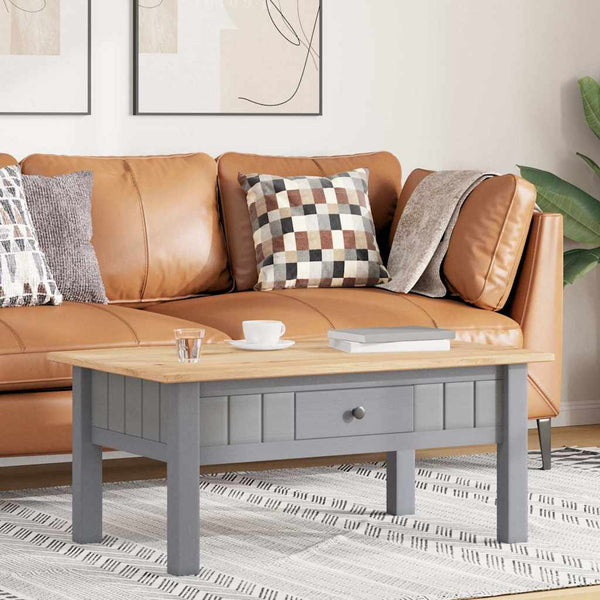 vidaXL Coffee Table Grey 100x60x43.5 cm Solid Panama Pine Wood