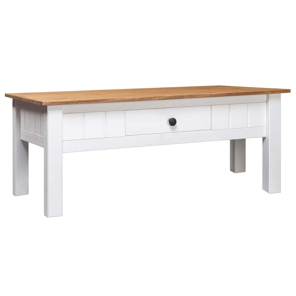 vidaXL Coffee Table White 100x60x43.5 cm Solid Panama Pine Wood
