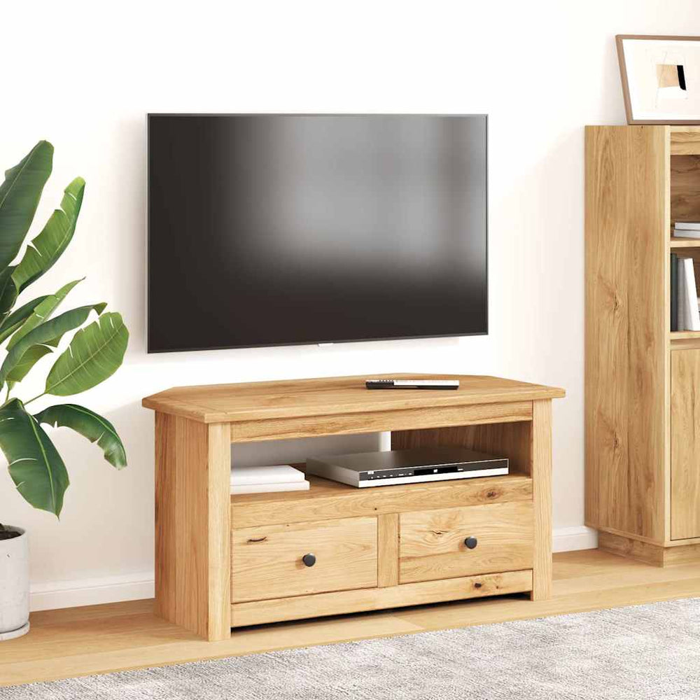 vidaXL Corner TV Cabinet 93 x 49 x 49 cm Solid Panama Pine Wood