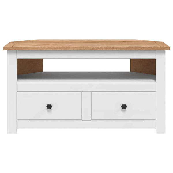 vidaXL Corner TV Cabinet White 93 x 49 x 49 cm Solid Panama Pine