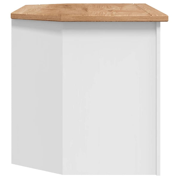 vidaXL Corner TV Cabinet White 93 x 49 x 49 cm Solid Panama Pine