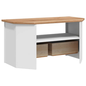 vidaXL Corner TV Cabinet White 93 x 49 x 49 cm Solid Panama Pine
