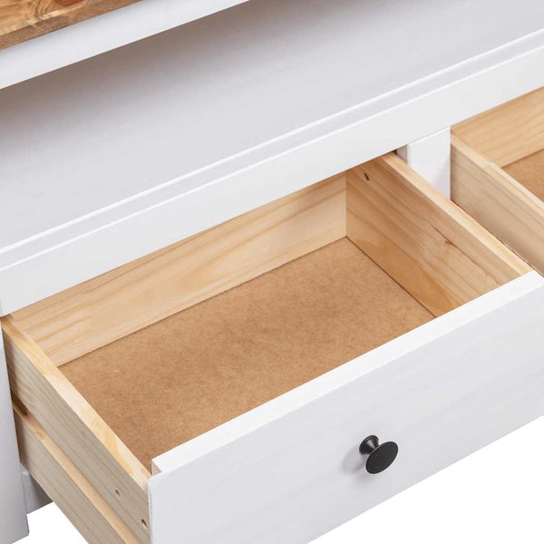 vidaXL Corner TV Cabinet White 93 x 49 x 49 cm Solid Panama Pine
