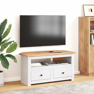 vidaXL Corner TV Cabinet White 93 x 49 x 49 cm Solid Panama Pine