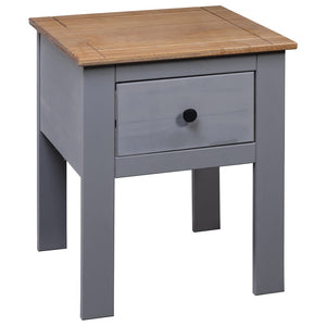 vidaXL Bedside Cabinet Grey 46x40x57 cm Pinewood Panama