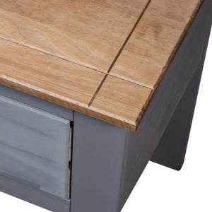 vidaXL Bedside Cabinet Grey 46x40x57 cm Pinewood Panama