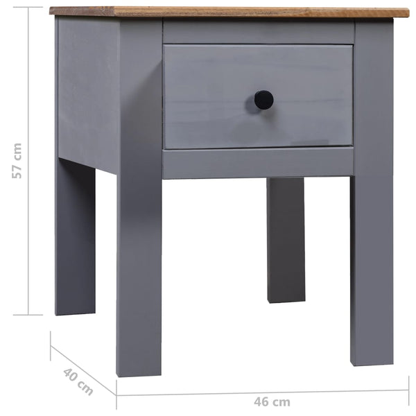 vidaXL Bedside Cabinet Grey 46x40x57 cm Pinewood Panama