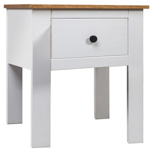 vidaXL Bedside Cabinet White 46x40x57 cm Pine Wood Panama