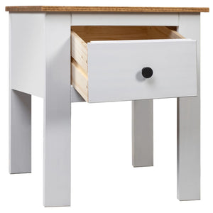 vidaXL Bedside Cabinet White 46x40x57 cm Pine Wood Panama