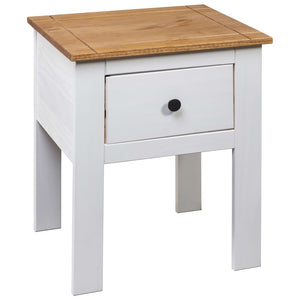 vidaXL Bedside Cabinet White 46x40x57 cm Pine Wood Panama