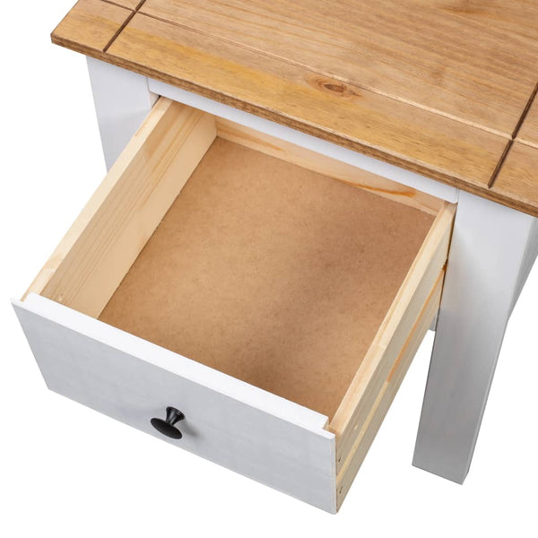 vidaXL Bedside Cabinet White 46x40x57 cm Pine Wood Panama