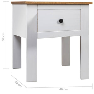 vidaXL Bedside Cabinet White 46x40x57 cm Pine Wood Panama