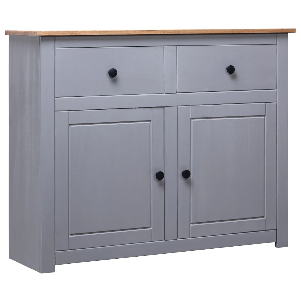 vidaXL Sideboard Grey 93x40x80 cm Solid Pine Panama Range