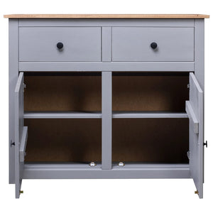 vidaXL Sideboard Grey 93x40x80 cm Solid Pine Panama Range