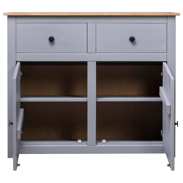 vidaXL Sideboard Grey 93x40x80 cm Solid Pine Panama Range