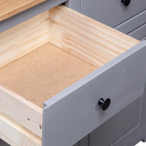 vidaXL Sideboard Grey 93x40x80 cm Solid Pine Panama Range