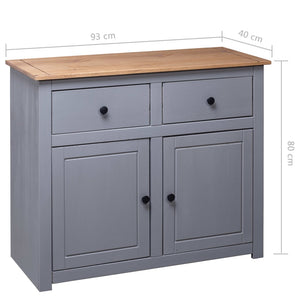 vidaXL Sideboard Grey 93x40x80 cm Solid Pine Panama Range